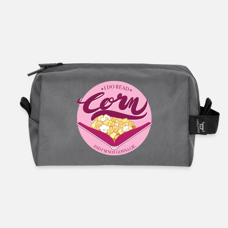 Corn mit rosa Hintergrund - Recycelte Kulturtasche - Anthrazit