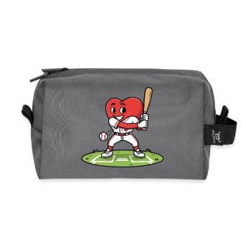 Herzförmiges Baseball-Spieler-Shirt, Sportfan - Recycelte Kulturtasche - Anthrazit - Vorne
