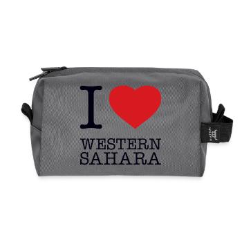 I love Western Sahara - Recycled Toiletry Zip Bag - anthracite - Front