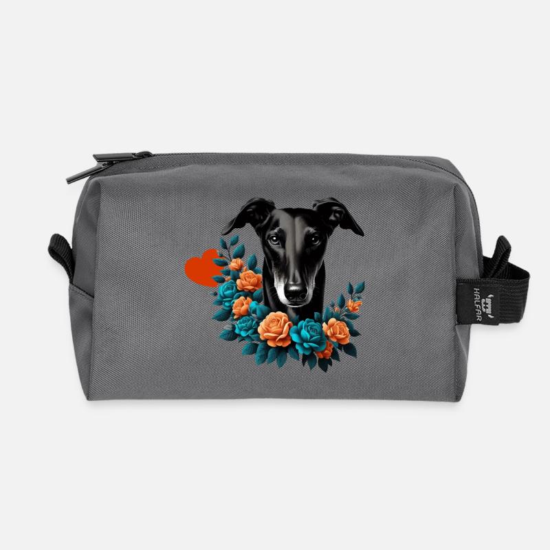 Galgo Blackbeauty Nr01 - Recycelte Kulturtasche - Anthrazit