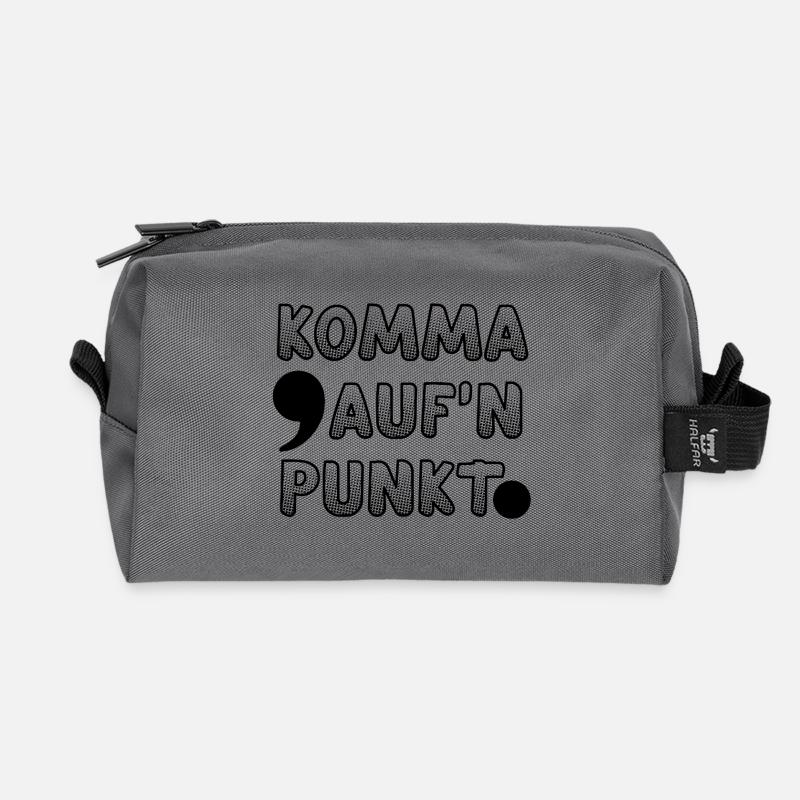 Fun word game for grammar / language lovers - Recycled Toiletry Zip Bag - anthracite