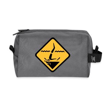 Graphique de signe de plongée - Trousse de toilette en tissu recyclé - anthracite - Devant