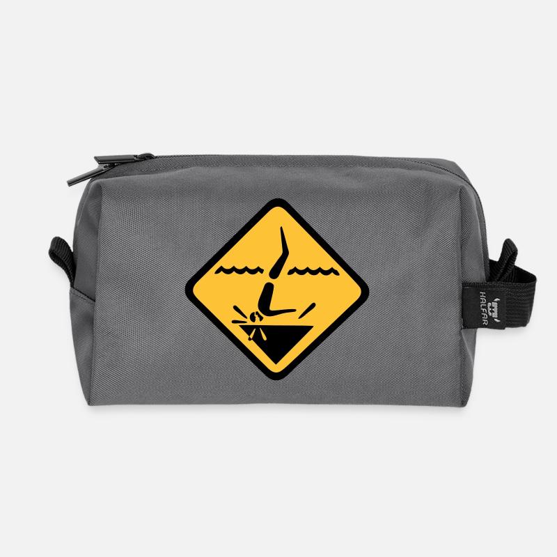 Tauchen Schild Grafik - Recycelte Kulturtasche - Anthrazit