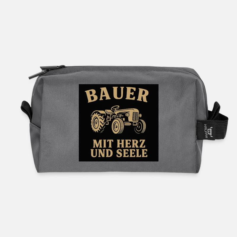 Bauerherz Traktor Motiv - Recycelte Kulturtasche - Anthrazit