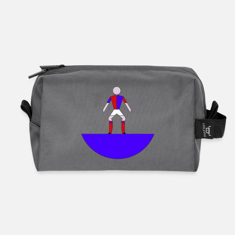 Subbuteo Geometric Hero auf Blue Arc - Recycelte Kulturtasche - Anthrazit