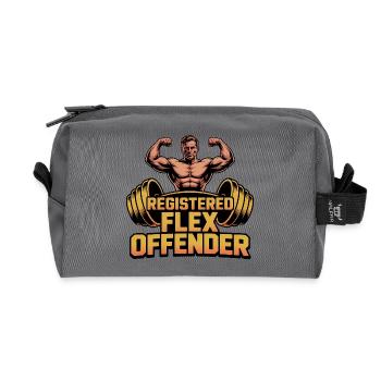 Registered Flex Offender - Funny Gym Tshirt - Recycled Toiletry Zip Bag - anthracite - Front