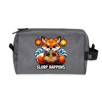 Ramen Fuchs Slurp Happens - Recycelte Kulturtasche - Anthrazit - Vorne