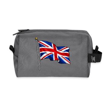 Great Britain England Flag - Recycled Toiletry Zip Bag - anthracite - Front