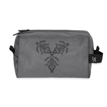 Motifs géométriques - Trousse de toilette en tissu recyclé - anthracite - Devant