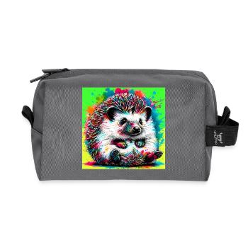 Igel - Recycelte Kulturtasche - Anthrazit - Vorne