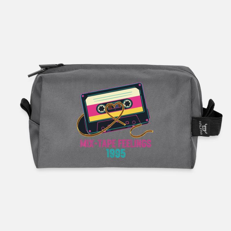 Retro Mix-Tape 1995 - Recycelte Kulturtasche - Anthrazit