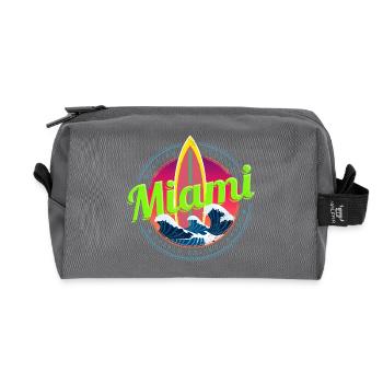 Miami Florida Surf Design Vintage Souvenir - Recycelte Kulturtasche - Anthrazit - Vorne
