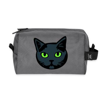 Graue Katze / Kater "Britisch Kurzhaar" - Recycelte Kulturtasche - Anthrazit - Vorne