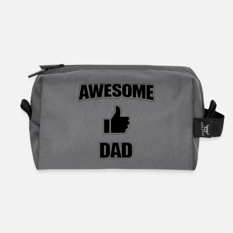 AWESOME DAD – Cool Statement Shirt for Proud Dads - Recycelte Kulturtasche - Anthrazit