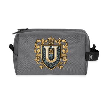 U Buchstabe Name Krone - Recycelte Kulturtasche - Anthrazit - Vorne