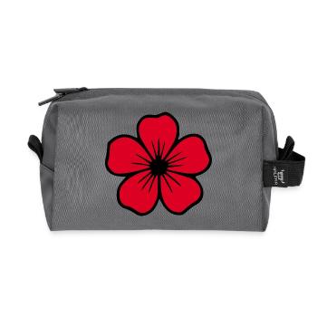 Hibiskus Blume rot Blume Hibiscus Hawaii Blüte - Recycelte Kulturtasche - Anthrazit - Vorne