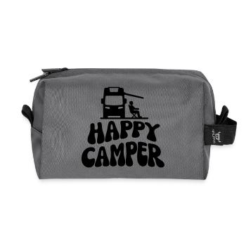 Happy Camper - Recycelte Kulturtasche - Anthrazit - Vorne