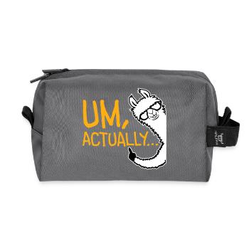 Llama Alpaca To Actually Funny Nerd Smartass - Recycled Toiletry Zip Bag - anthracite - Front