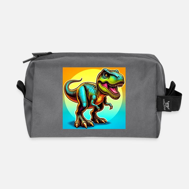 Dinosaurier - Recycelte Kulturtasche - Anthrazit