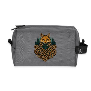 Fuchs im Knotenkunstwald - Recycelte Kulturtasche - Anthrazit - Vorne