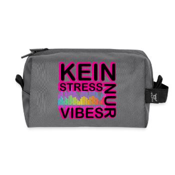 Kein Stress Vibes Neon - Recycelte Kulturtasche - Anthrazit - Vorne