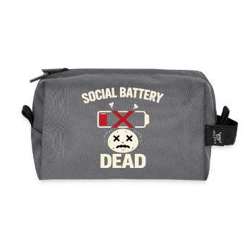 Social Battery Dead Funny Introvert Shirt - Trousse de toilette en tissu recyclé - anthracite - Devant
