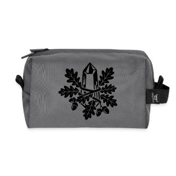 Crystal Oak Leaf Magic Forest - Recycled Toiletry Zip Bag - anthracite - Front