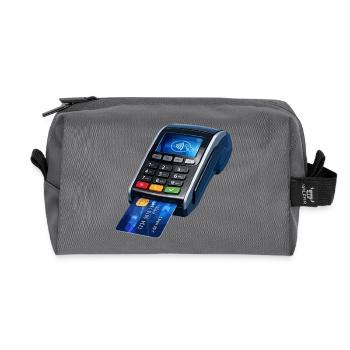 Contactless Payment Terminal Design - Recycled Toiletry Zip Bag - anthracite - Front