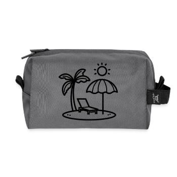 beach - Recycled Toiletry Zip Bag - anthracite - Front