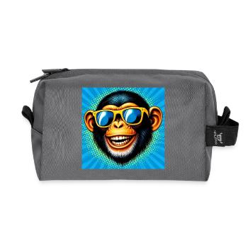 Singe chimpanzé - Trousse de toilette en tissu recyclé - anthracite - Devant