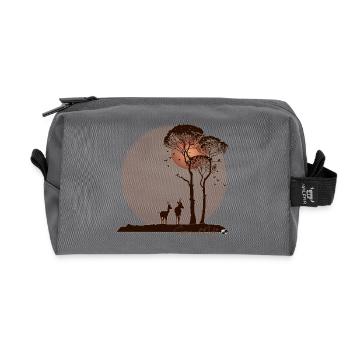 African savannah at night - Recycled Toiletry Zip Bag - anthracite - Front