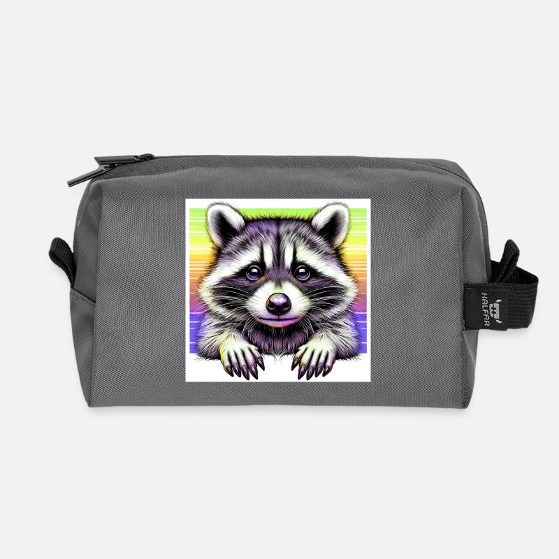 Waschbär - Recycelte Kulturtasche - Anthrazit
