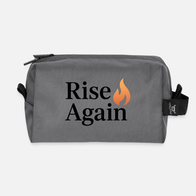 Re-ascent flame logo - Recycled Toiletry Zip Bag - anthracite