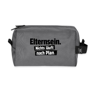 Nothing goes according to plan - Recycled Toiletry Zip Bag - anthracite - Front