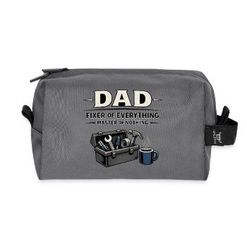 Dad – Fixer of Everything, Master of Nothing - Recycled Toiletry Zip Bag - anthracite - Front