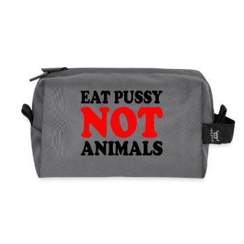 Eat pussy not animals - Recycelte Kulturtasche - Anthrazit - Vorne