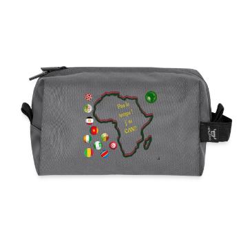 Afrika und Fußball: Keine Zeit - Recycelte Kulturtasche - Anthrazit - Vorne