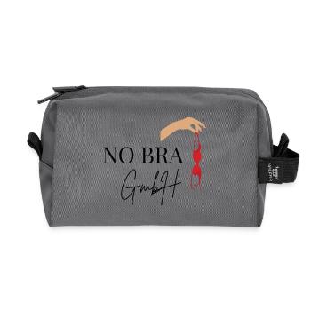 No Bra GmbH witziges Motiv Jungesellinen Abschied - Recycelte Kulturtasche - Anthrazit - Vorne