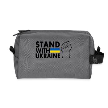 stand with ukraine - Recycelte Kulturtasche - Anthrazit - Vorne