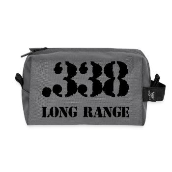 338 guns sniper shooting - Recycled Toiletry Zip Bag - anthracite - Front