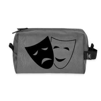 Comedy Theater Masken Idee Geschenk lustig traurig - Recycled Toiletry Zip Bag - anthracite - Front
