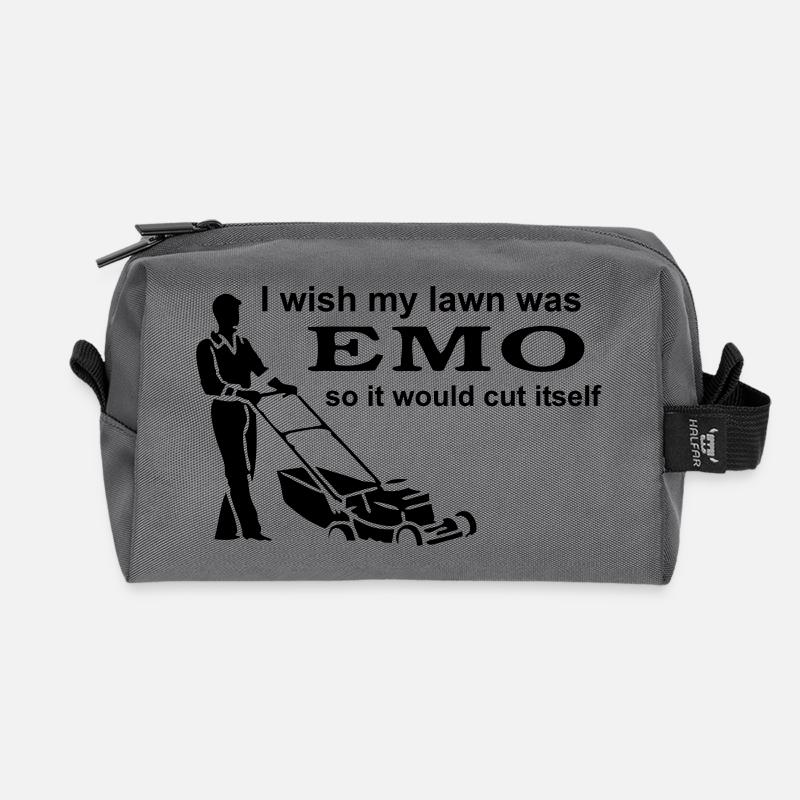 I Wish My Lawn Was Emo So It Would Cut Itself - Trousse de toilette en tissu recyclé - anthracite