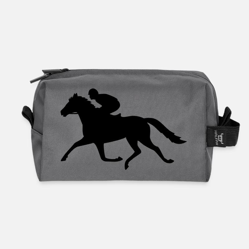reiter reiten pferdesport - Recycelte Kulturtasche - Anthrazit