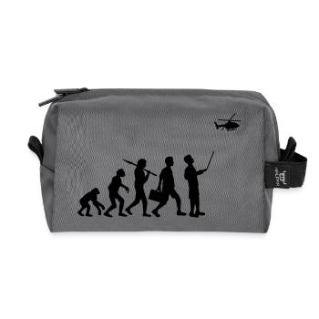 Evolution remote controlled model helicopter - Recycled Toiletry Zip Bag - anthracite - Front