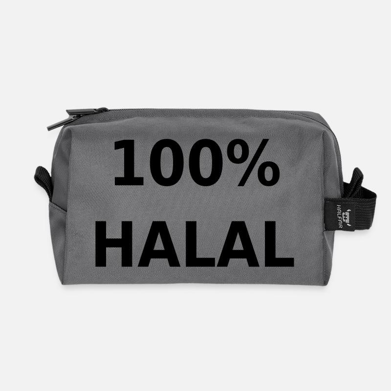 100% Halal - Recycled Toiletry Zip Bag - anthracite