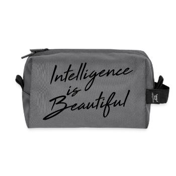 Intelligence Is Beautiful - Recycled Toiletry Zip Bag - anthracite - Front
