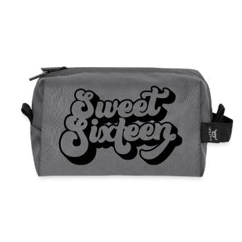 Sweet Sixteen Mignon cadeau de 16 ans - Trousse de toilette en tissu recyclé - anthracite - Devant