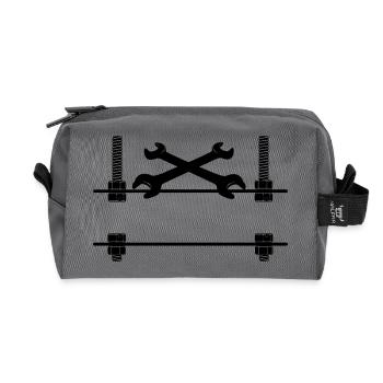 Logo mechanic - Recycled Toiletry Zip Bag - anthracite - Front