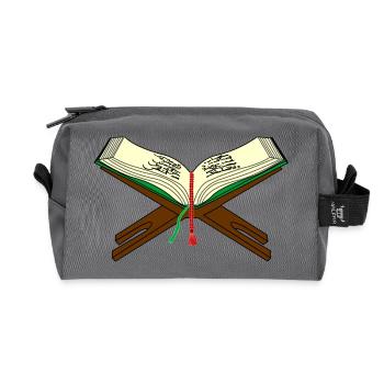 Quran logo - Recycled Toiletry Zip Bag - anthracite - Front