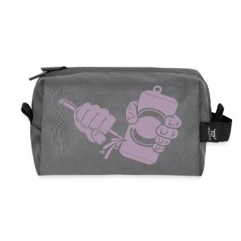 Beer, canned beer, canned piercing - Recycled Toiletry Zip Bag - anthracite - Front
